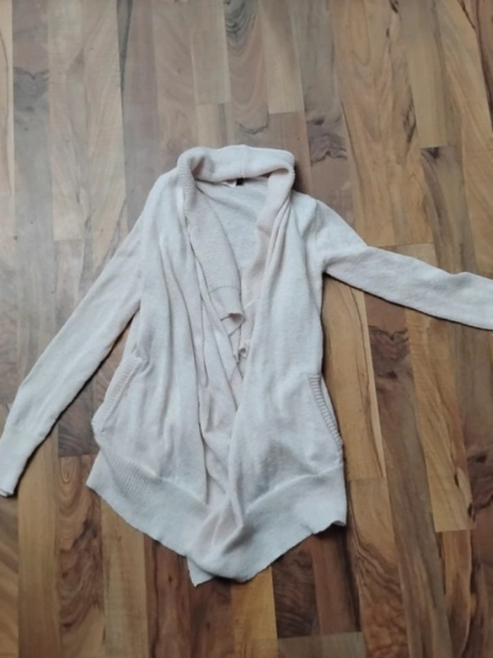 SO Women's Open-Front Drape Cardigan in Light Beige
